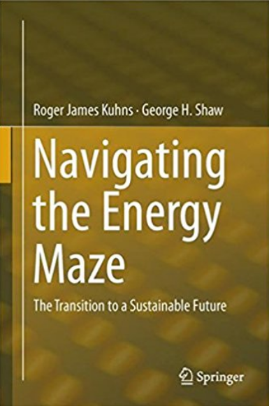 A book cover with the title of navigating the energy maze.